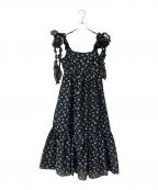 Snidelスナイデル）の古着「肩リボンジャガードキャミワンピース」｜ブラック