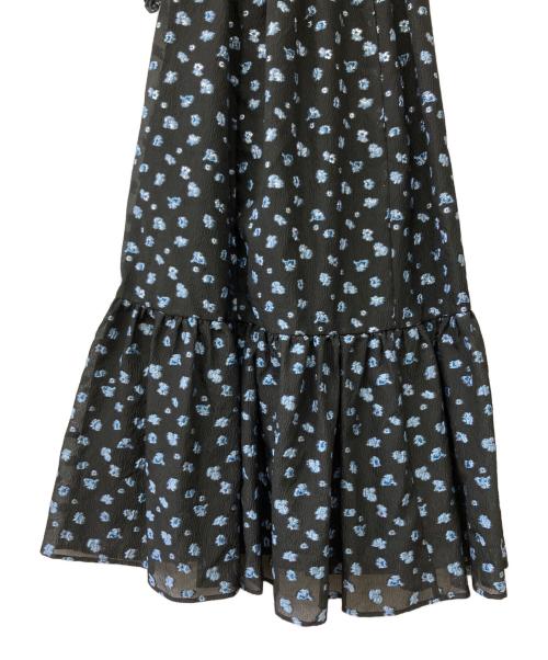 Snidel（スナイデル）Snidel (スナイデル) 肩リボンジャガードキャミワンピース ブラックの古着・服飾アイテム