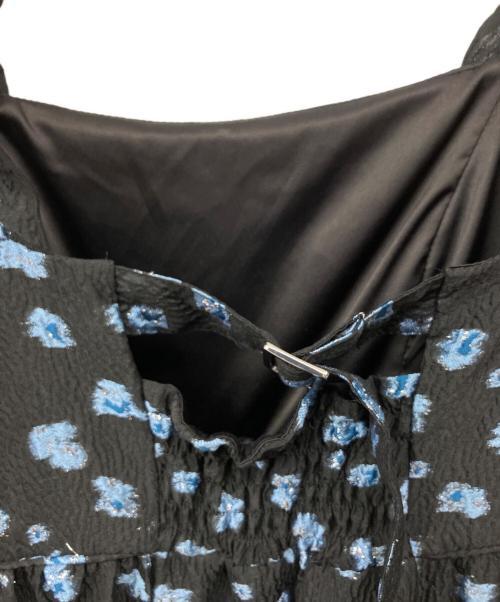 Snidel（スナイデル）Snidel (スナイデル) 肩リボンジャガードキャミワンピース ブラックの古着・服飾アイテム