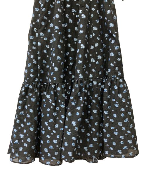 Snidel（スナイデル）Snidel (スナイデル) 肩リボンジャガードキャミワンピース ブラックの古着・服飾アイテム