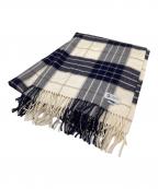 JOHNSTONS OF ELGINジョンストンズオブエルガン）の古着「カシミヤストール」｜ネイビー×ホワイト