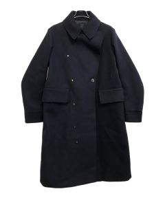 DRIES VAN NOTEN ウール ステンカラーコート 黒 中古・古着通販】DRIES VAN NOTEN (ドリスヴァンノッテン) ウール