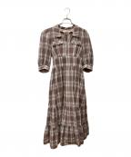 HER LIP TOハーリップトゥ）の古着「Bergamo Plaid Tiered Long Dress　1223305048」｜ブラウン