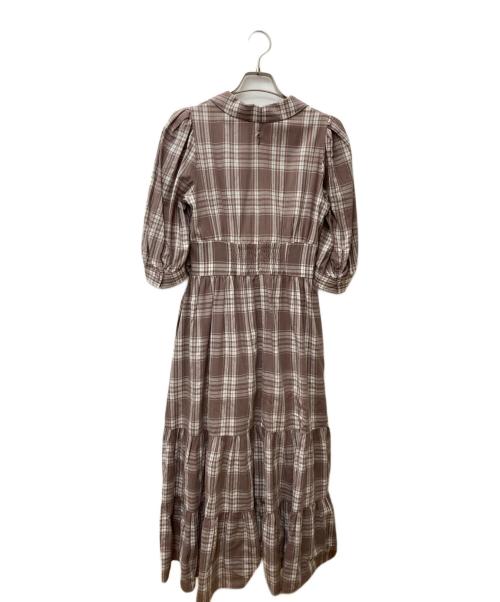 HER LIP TO（ハーリップトゥ）HER LIP TO (ハーリップトゥ) Bergamo Plaid Tiered Long Dress　1223305048 ブラウン サイズ:Sの古着・服飾アイテム