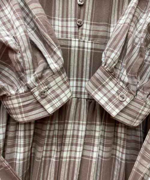 HER LIP TO（ハーリップトゥ）HER LIP TO (ハーリップトゥ) Bergamo Plaid Tiered Long Dress　1223305048 ブラウン サイズ:Sの古着・服飾アイテム