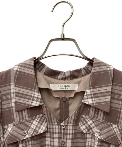 HER LIP TO（ハーリップトゥ）HER LIP TO (ハーリップトゥ) Bergamo Plaid Tiered Long Dress　1223305048 ブラウン サイズ:Sの古着・服飾アイテム