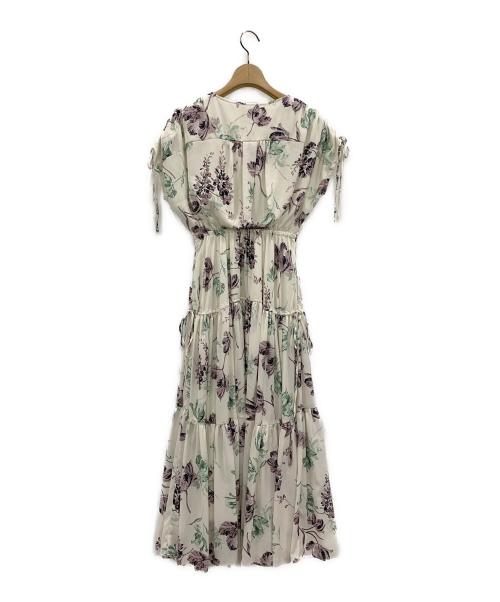 HER LIP TO（ハーリップトゥ）HER LIP TO (ハーリップトゥ) Full Of Love Long Dress ホワイト×パープル サイズ:Sの古着・服飾アイテム