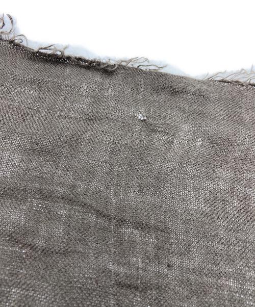 ASAUCE MELER（アソースメレ）ASAUCE MELER (アソースメレ) 大判リネンストール ブラウンの古着・服飾アイテム