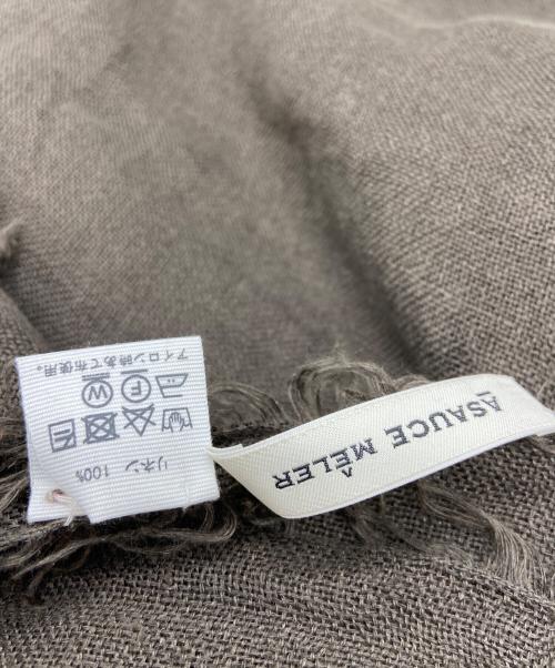 ASAUCE MELER（アソースメレ）ASAUCE MELER (アソースメレ) 大判リネンストール ブラウンの古着・服飾アイテム