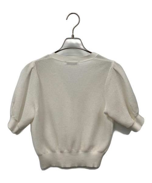 ANAYI（アナイ）ANAYI (アナイ) 和紙タックかのこVネック カーディガン ホワイト サイズ:38の古着・服飾アイテム