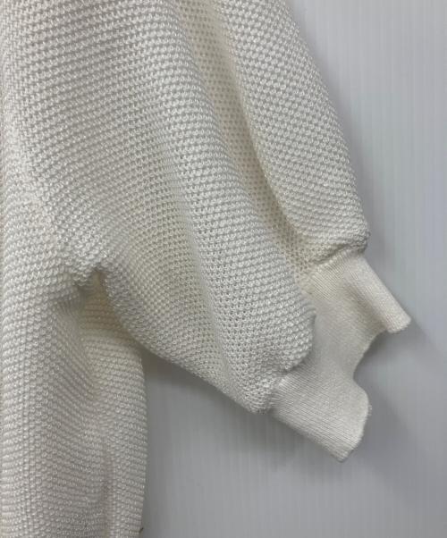 ANAYI（アナイ）ANAYI (アナイ) 和紙タックかのこVネック カーディガン ホワイト サイズ:38の古着・服飾アイテム