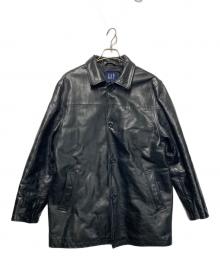 GAP（ギャップ）の古着「カウレザージャケット」｜ブラック
