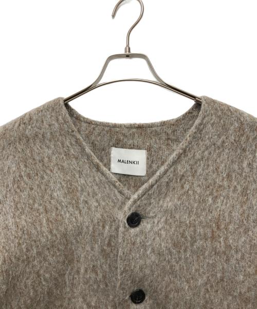 MALENKII（MALENKII）MALENKII (MALENKII) カーディガン グレー×ブラウン サイズ:Freeの古着・服飾アイテム