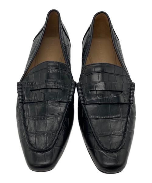 Odette e Odile（オデットエオディール）Odette e Odile (オデットエオディール) 型押しペニーローファー ブラック サイズ:24の古着・服飾アイテム