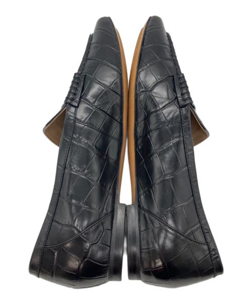 Odette e Odile（オデットエオディール）Odette e Odile (オデットエオディール) 型押しペニーローファー ブラック サイズ:24の古着・服飾アイテム