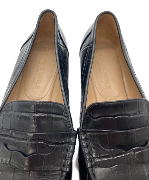 Odette e Odile（オデットエオディール）Odette e Odile (オデットエオディール) 型押しペニーローファー ブラック サイズ:24の古着・服飾アイテム