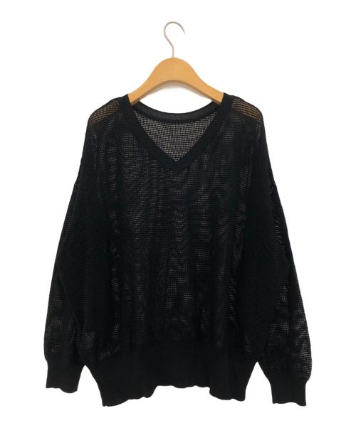 Drawing Numbers（ドローイングナンバーズ）Drawing Numbers (ドローイングナンバーズ) メッシュプレーンニット ブラック サイズ:38の古着・服飾アイテム