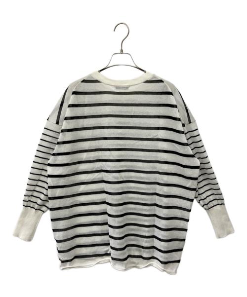 JOURNAL STANDARD relume（ジャーナルスタンダード レリューム）JOURNAL STANDARD relume (ジャーナルスタンダード レリューム) サマーニットプルオーバー ホワイト×ブラック サイズ:Fの古着・服飾アイテム