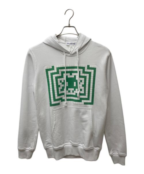 COMME des GARCONS SHIRT（コムデギャルソンシャツ）COMME des GARCONS SHIRT (コムデギャルソンシャツ) インベーダーフーディパーカー　FJ-T006 ホワイト サイズ:Sの古着・服飾アイテム