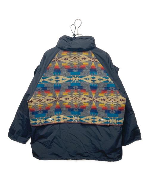 COMME des GARCONS JUNYA WATANABE MAN（コム デ ギャルソン ジュンヤ ワタナベ マン）COMME des GARCONS JUNYA WATANABE MAN PENDLETON (ペンドルトン) ナイロンタフタラミネートウールコットンジャガードジャケット ブラック サイズ:XSの古着・服飾アイテム