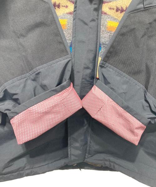 COMME des GARCONS JUNYA WATANABE MAN（コム デ ギャルソン ジュンヤ ワタナベ マン）COMME des GARCONS JUNYA WATANABE MAN PENDLETON (ペンドルトン) ナイロンタフタラミネートウールコットンジャガードジャケット ブラック サイズ:XSの古着・服飾アイテム