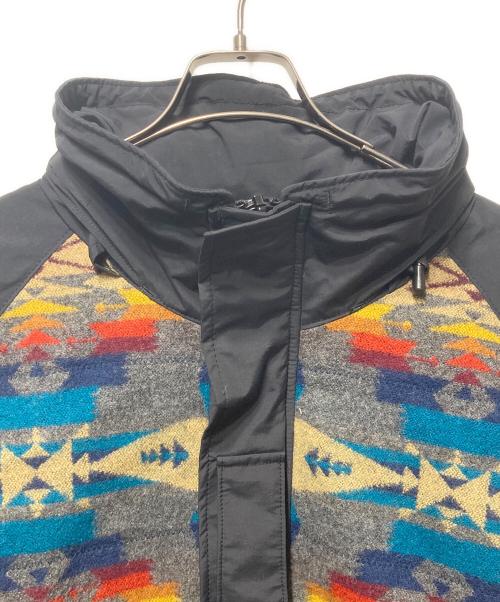 COMME des GARCONS JUNYA WATANABE MAN（コム デ ギャルソン ジュンヤ ワタナベ マン）COMME des GARCONS JUNYA WATANABE MAN PENDLETON (ペンドルトン) ナイロンタフタラミネートウールコットンジャガードジャケット ブラック サイズ:XSの古着・服飾アイテム