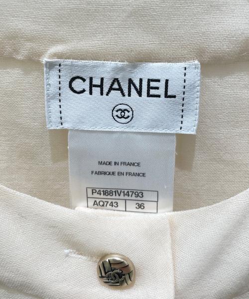 CHANEL（シャネル）CHANEL (シャネル) ココボタンシアーブラウス アイボリー サイズ:36の古着・服飾アイテム