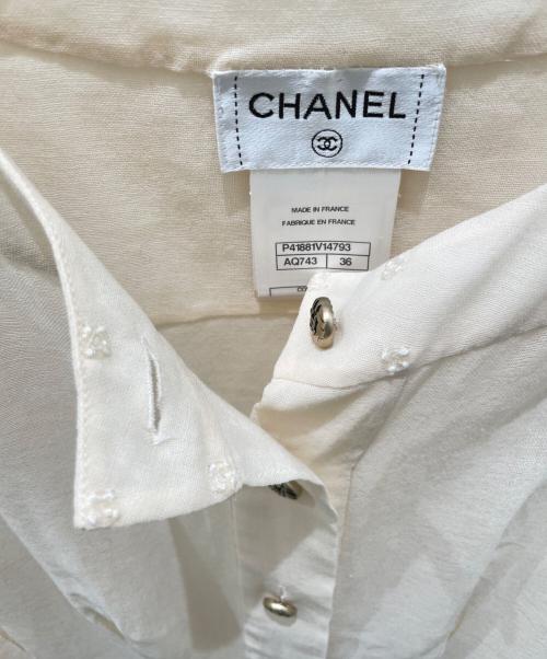 CHANEL（シャネル）CHANEL (シャネル) ココボタンシアーブラウス アイボリー サイズ:36の古着・服飾アイテム