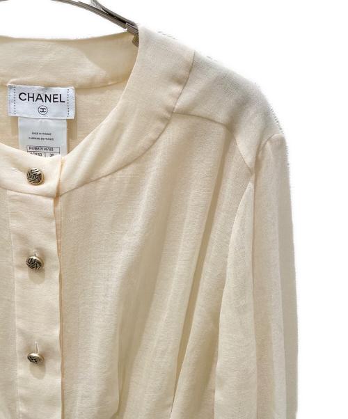 CHANEL（シャネル）CHANEL (シャネル) ココボタンシアーブラウス アイボリー サイズ:36の古着・服飾アイテム