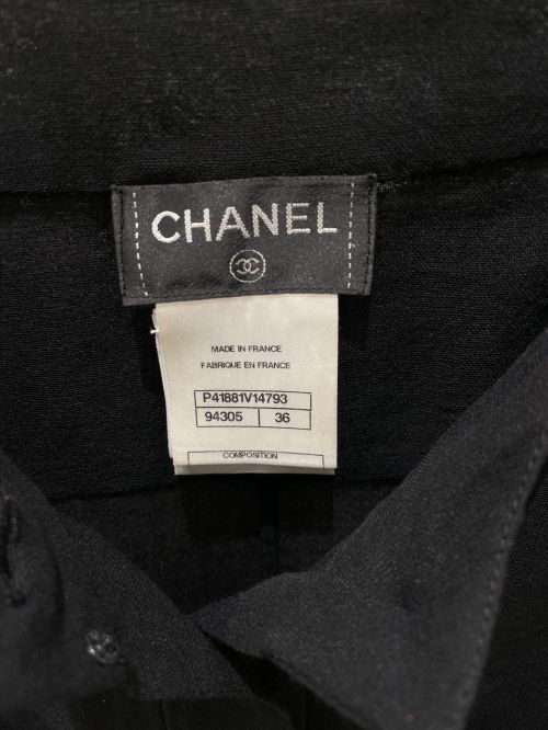 CHANEL（シャネル）CHANEL (シャネル) ココボタンシアーブラウス ブラック サイズ:36の古着・服飾アイテム