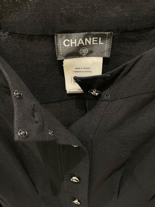 CHANEL（シャネル）CHANEL (シャネル) ココボタンシアーブラウス ブラック サイズ:36の古着・服飾アイテム