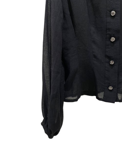 CHANEL（シャネル）CHANEL (シャネル) ココボタンシアーブラウス ブラック サイズ:36の古着・服飾アイテム