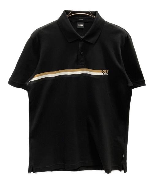 HUGO BOSS（ヒューゴ ボス）HUGO BOSS (ヒューゴ ボス) ポロシャツ ブラック サイズ:ＸＬの古着・服飾アイテム
