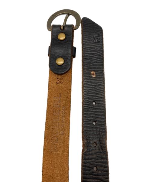 RRL（ダブルアールエル）RRL (ダブルアールエル) レザーベルト ブラック サイズ:30の古着・服飾アイテム