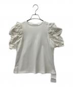 CELFORDセルフォード）の古着「シャーリングスリーブカットソープルオーバー」｜ホワイト