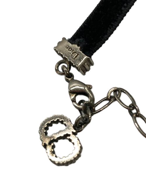 Christian Dior（クリスチャン ディオール）Christian Dior (クリスチャン ディオール) J'ADIOR ラインストーン ベロア チョーカー ブラックの古着・服飾アイテム