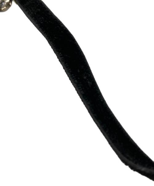 Christian Dior（クリスチャン ディオール）Christian Dior (クリスチャン ディオール) J'ADIOR ラインストーン ベロア チョーカー ブラックの古着・服飾アイテム