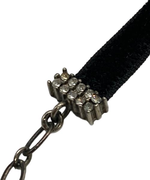 Christian Dior（クリスチャン ディオール）Christian Dior (クリスチャン ディオール) J'ADIOR ラインストーン ベロア チョーカー ブラックの古着・服飾アイテム