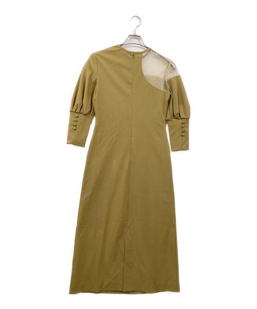 Ameri（アメリ）Ameri (アメリ) LAKE CURVE TRICOT RIB DRESS マスタード サイズ:Sの古着・服飾アイテム