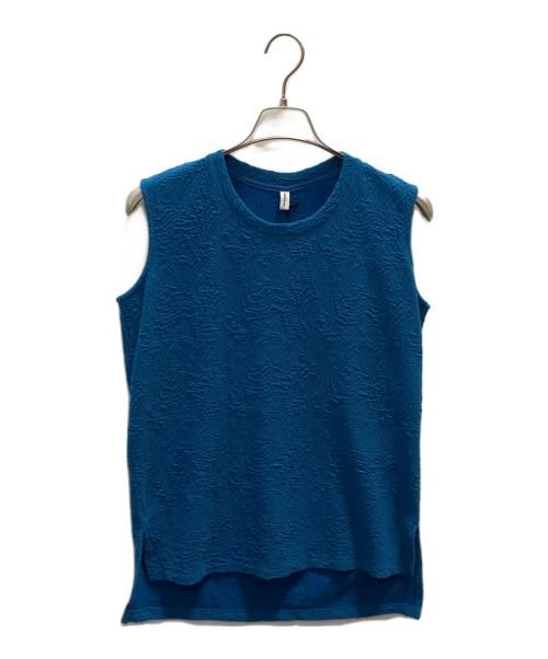08sircus（ゼロエイトサーカス）08sircus (ゼロエイトサーカス) Jacquard jersey sleeveless top ブルー サイズ:1の古着・服飾アイテム