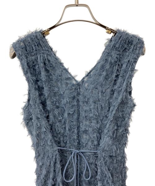 FRAY ID（フレイ アイディー）FRAY ID (フレイ アイディー) フリンジジャガードカシュクールワンピース ブルー サイズ:1の古着・服飾アイテム