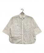 DRAWERドゥロワー）の古着「ビッグカフハーフスリーブ シャツ」｜ホワイト