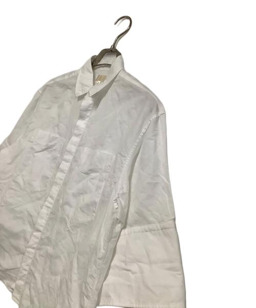 DRAWER（ドゥロワー）DRAWER (ドゥロワー) ビッグカフハーフスリーブ シャツ ホワイト サイズ:38の古着・服飾アイテム
