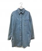 MM6 Maison Margielaエムエムシックスメゾンマルジェラ）の古着「ウォッシュ加工ロングデニムシャツ　S32DL0097」｜インディゴ