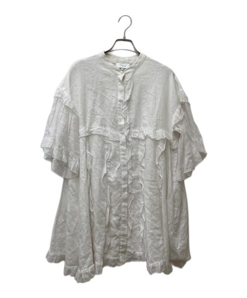 JOSLIN（ジョスリン）JOSLIN (ジョスリン) ALICE LINEN RAMIE MINI DRESS ホワイト サイズ:6の古着・服飾アイテム