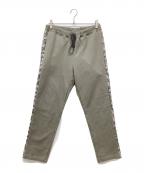 KUONクオン）の古着「サイドラインスウェットパンツ」｜カーキ