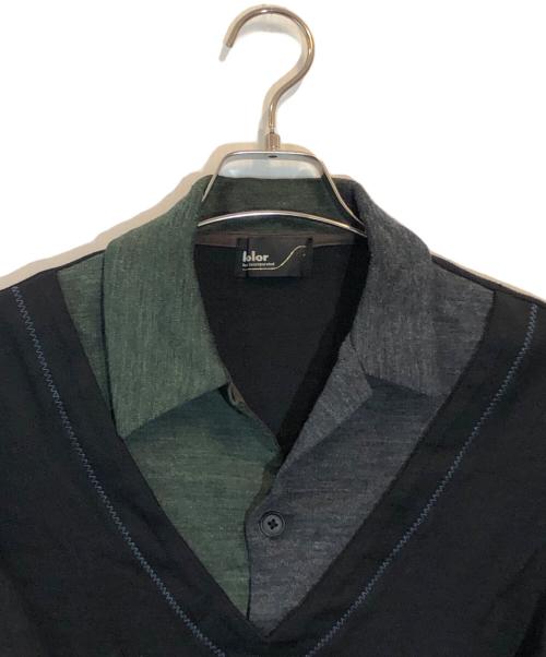 KOLOR（カラー）KOLOR (カラー) レイヤードデザインニットシャツ ブラック サイズ:SIZE 1の古着・服飾アイテム