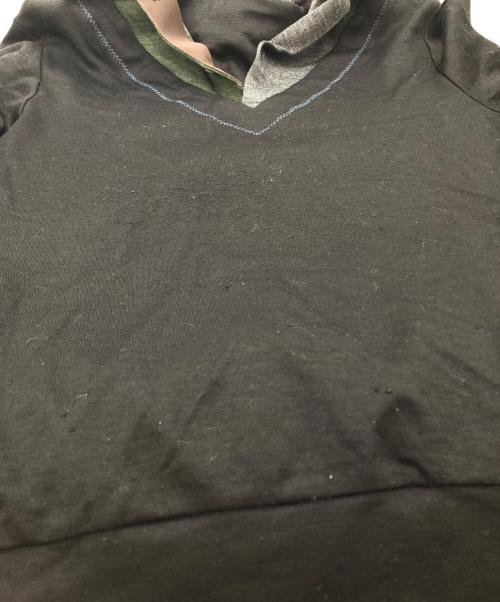 KOLOR（カラー）KOLOR (カラー) レイヤードデザインニットシャツ ブラック サイズ:SIZE 1の古着・服飾アイテム