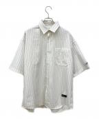 FATエフエーティー）の古着「BIGPIN/ストライプシャツ」｜ホワイト×ブラック