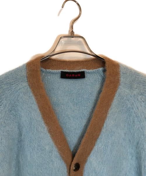 CABAN（キャバン）CABaN (キャバン) モヘヤ Vネックバイカラーカーディガン ブルー サイズ:Fの古着・服飾アイテム